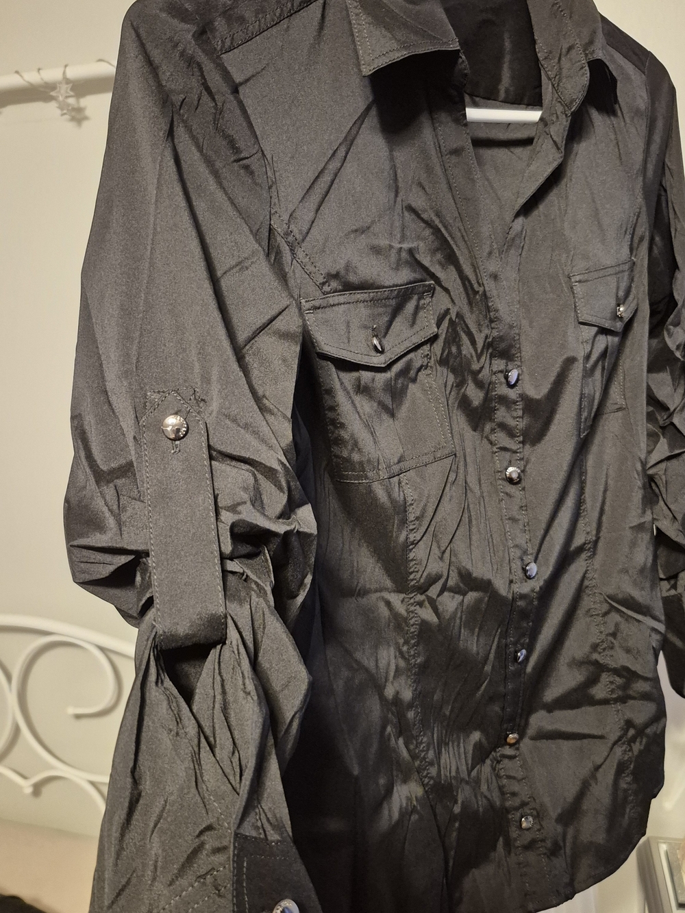 2/$15 Women's Black Button-Up Blouse